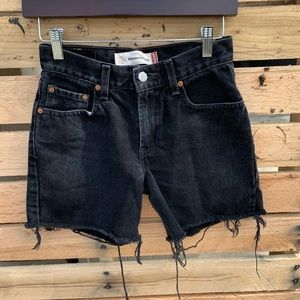RESERVED Black Levi Denim Short Cut Off * RESERVED